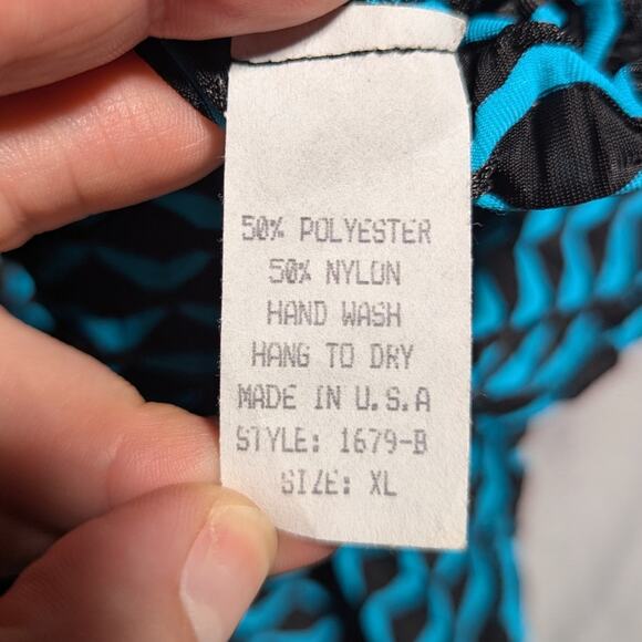 Vtg Y2K Sole Dione Studio Teal Blue Black Toggle Textured Swing Jacket Sz XL - Picture 4 of 4